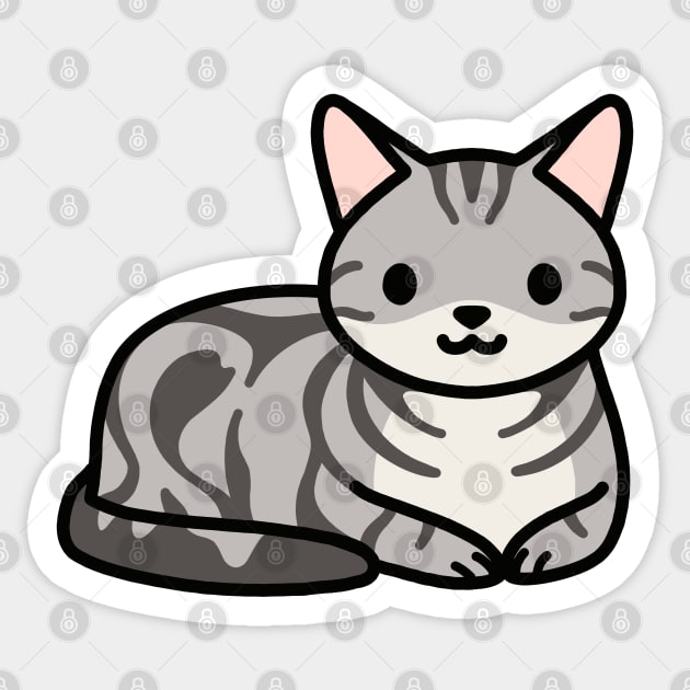 American Shorthair Cat Sticker by littlemandyart